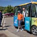 Riders tested the Bear Tracks automated shuttle in a trial run in White Bear Lake on Thursday. The free shuttle will begin service Monday.