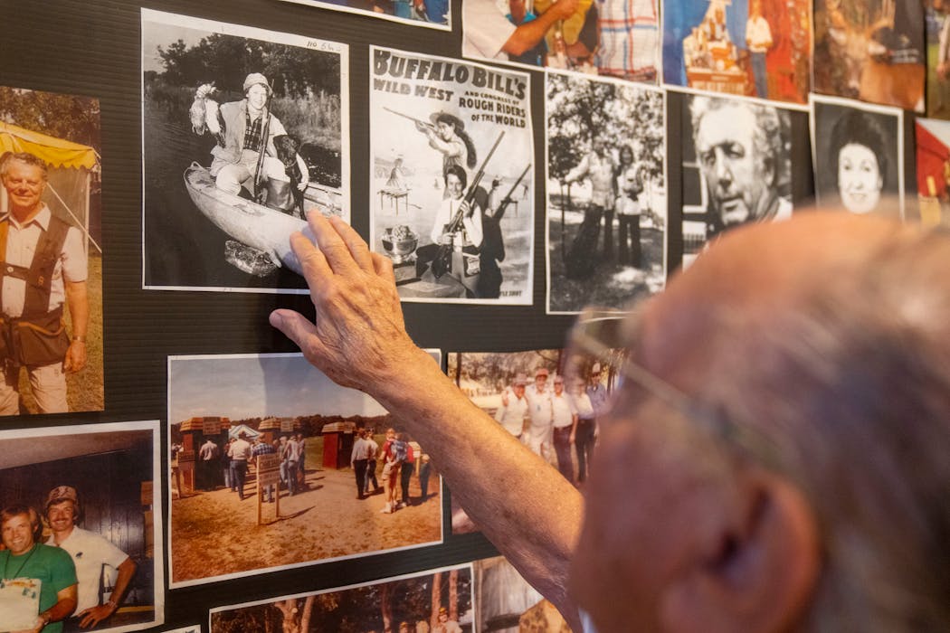 Chuck Delaney, owner and promoter of Game Fair, looks at a picture of his wife, Loral I, who passed away in September 2021.