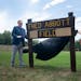 Major League Soccer President and Deputy Commissioner Mark Abbott, a native of Oakdale, and his sister, Heather Abbott, unveiled an updated sign durin