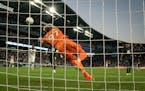 Loons goalkeeper Dayne St. Clair stops the ball in the first half of the MLS All-Star game against Liga MX at Allianz Field on Wednesday. 