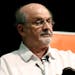 Author Salman Rushdie speaks during the Mississippi Book Festival on Aug. 18, 2018. Rushdie, the author whose writing led to death threats from Iran i