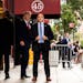 Former President Donald Trump left Trump Tower in midtown Manhattan en route to a deposition at the office of the state attorney general on Aug. 10. A