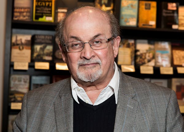 Author Salman Rushdie appears at a signing for his book “Home” in London in 2017. Rushdie was stabbed roughly 10 times while onstage on Friday.