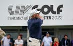 Lee Westwood, once ranked as he world’s No. 1 golfer more than a decade ago, hit a tee shot during LIV golf’s most recent event last month in Bedm