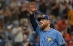 Rays starter Drew Rasmussen, three outs from a perfect baseball game, waved to fans as he left the game in the ninth inning against the Orioles on Sun