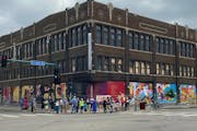 Developer Seward Redesign added locally produced art this summer to the vacant Coliseum building on E. Lake Street.