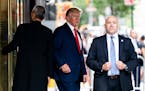 Former President Donald Trump departs Trump Tower on Aug. 10 in New York, on his way to the New York attorney general’s office for a deposition in a