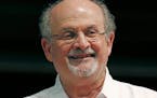 Author Salman Rushdie appears during the Mississippi Book Festival in Jackson, Miss., on Aug. 18, 2018. Rushdie, whose writing led to death threats, h