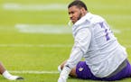 Vikings left tackle Christian Darrisaw missed his rookie training camp last year because of a sports hernia.