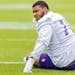 Vikings left tackle Christian Darrisaw missed his rookie training camp last year because of a sports hernia.