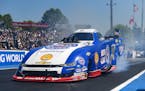 Robert Hight currently leads the NHRA’s funny car division in points.