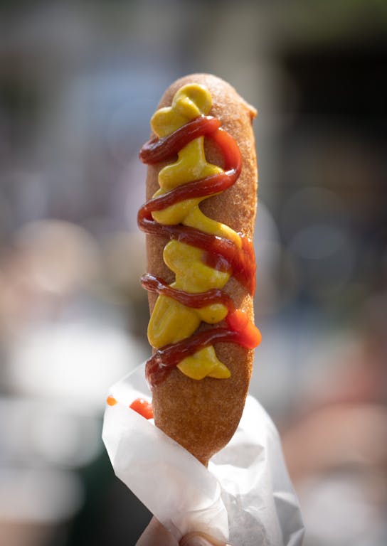 Vegan Corn Dog from Daryl’s Dog House. New foods at the Minnesota State Fair photographed on Thursday, Aug. 25, 2022 in Falcon Heights, Minn. ] RENE