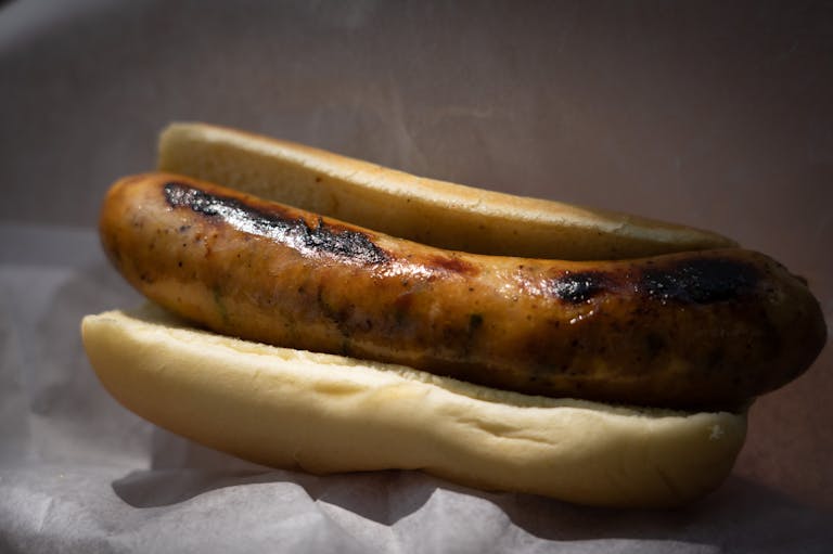 Chick N Swiss Sausage from Gass Station Grill. New foods at the Minnesota State Fair photographed on Thursday, Aug. 25, 2022 in Falcon Heights, Minn. 