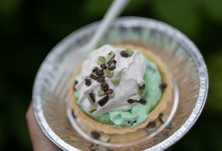 Minty Magic Tart from Sara’s Tipsy Pies. New foods at the Minnesota State Fair photographed on Thursday, Aug. 25, 2022 in Falcon Heights, Minn. ] RE