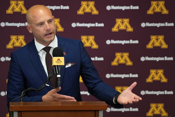 Gophers football coach P.J. Fleck talked to reporters on Friday at the Athletes Village.