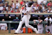 Twins outfielder Jake Cave hit a two-run double, driving in the final two runs of his team’s five-run fifth inning against the Giants on Sunday at T