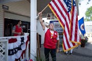 On the morning of Aug. 26, Radja Lohse, a volunteer at the Republican booth at the State Fair, placed the American flag in its holder and said, “The