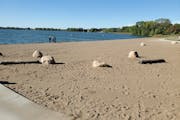 The beach at Lake Byllesby Regional Park was closed Sept. 2, 2022, after tests found high levels of E.coli bacteria.