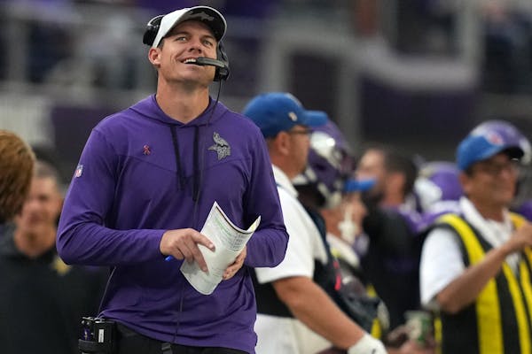 Kevin O’Connell flashed a smile from the sidelines in the fourth quarter during his winning debut as Vikings coach on Sunday.