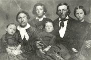 The Kochendorfer family in St. Paul circa 1858–59: Margaret, Catherine, Johan Jr., daughter Catherine, Johan Sr. and Rosina. The youngest family me