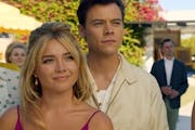 Things are not as sunny as they seem in “Don’t Worry Darling,” with Florence Pugh and Harry Styles.