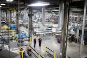 The manufacturing floor at Alexandria Industries, in Alexandria, Minn. Education, government, hospital/clinic and factory jobs had the highest rates o