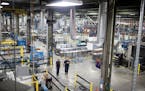 The manufacturing floor at Alexandria Industries, in Alexandria, Minn. Education, government, hospital/clinic and factory jobs had the highest rates o