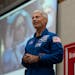 NASA astronaut Mark Vande Hei speaks about his experience from from the International Space Station at an academic convocation at Benilde-St. Margaret