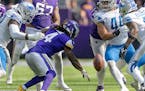 Vikings running back Dalvin Cook was injured on a play in which he fumbled in the third quarter. 