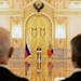 Russian President Vladimir Putin, center, delivers a speech as he attends a ceremony to receive credentials from newly appointed foreign ambassadors t