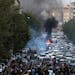 A picture obtained by AFP on Sept. 21 shows Iranian demonstrators taking to the streets of the capital Tehran during a protest against the death of Ma