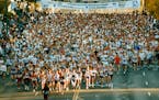 Runners start the Twin Cities Marathon in 1988.