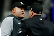 White Sox interim manager Miguel Cairo was ejected by plate umpire Jansen Visconti in the sixth inning Tuesday.