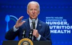 President Joe Biden speaks during the White House Conference on Hunger, Nutrition, and Health, at the Ronald Reagan Building, Wednesday, Sept. 28, 202