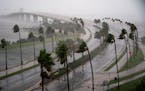Wind gusts blow across Sarasota Bay as Hurricane Ian churned to the south on Wednesday in Sarasota, Florida.