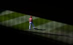 Matt Wallner patrolled a sun-and-shade right at Target Field on Thursday as the Twins finished their home season.