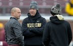 The Gophers are 4-1 against Purdue since P.J. Fleck, left, took over as Minnesota’s coach and Jeff Brohm, right, took the helm with the Boilermakers