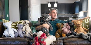 Christopher Straub handmakes a line of teddy bears, just one of his many design businesses.