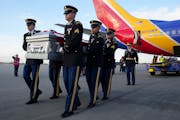 The remains of Staff Sgt. Donald Robert Duchene of St. Paul arrived in Minnesota on Friday.