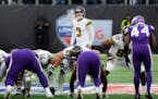 New Orleans Saints place kicker Wil Lutz (3) prepares to take a field goal near the end of an NFL match between Minnesota Vikings and New Orleans Sain