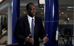 Britain’s Chancellor of the Exchequer Kwasi Kwarteng speaks to the media ahead of the Conservative Party annual conference at the International Conv