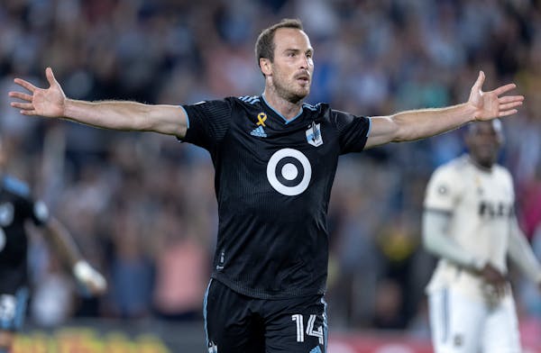 Minnesota United will be looking for more goal celebrations, like this one last month from Brent Kallman, on Sunday.