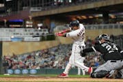 Luis Arraez (shown last week at Target Field) went 1-for-4 in the Twins’ 8-3 loss to the White Sox in Chicago on Tuesday night, maintaining his narr