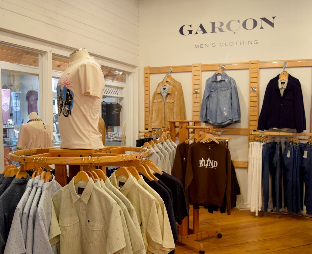 Garçon boutique on St. Paul’s Grand Avenue features menswear and is adjacent to a women’s boutique, Enchanté.