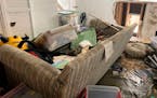 Damaged furniture and household items after Hurricane Ian passed through are shown in a home, Thursday, Oct. 6, 2022, in Sanibel Island, Fla. Resident