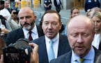 Kevin Spacey leaves federal court in Manhattan following the first day of actor Anthony Rapp’s civil trial against him on Thursday. 