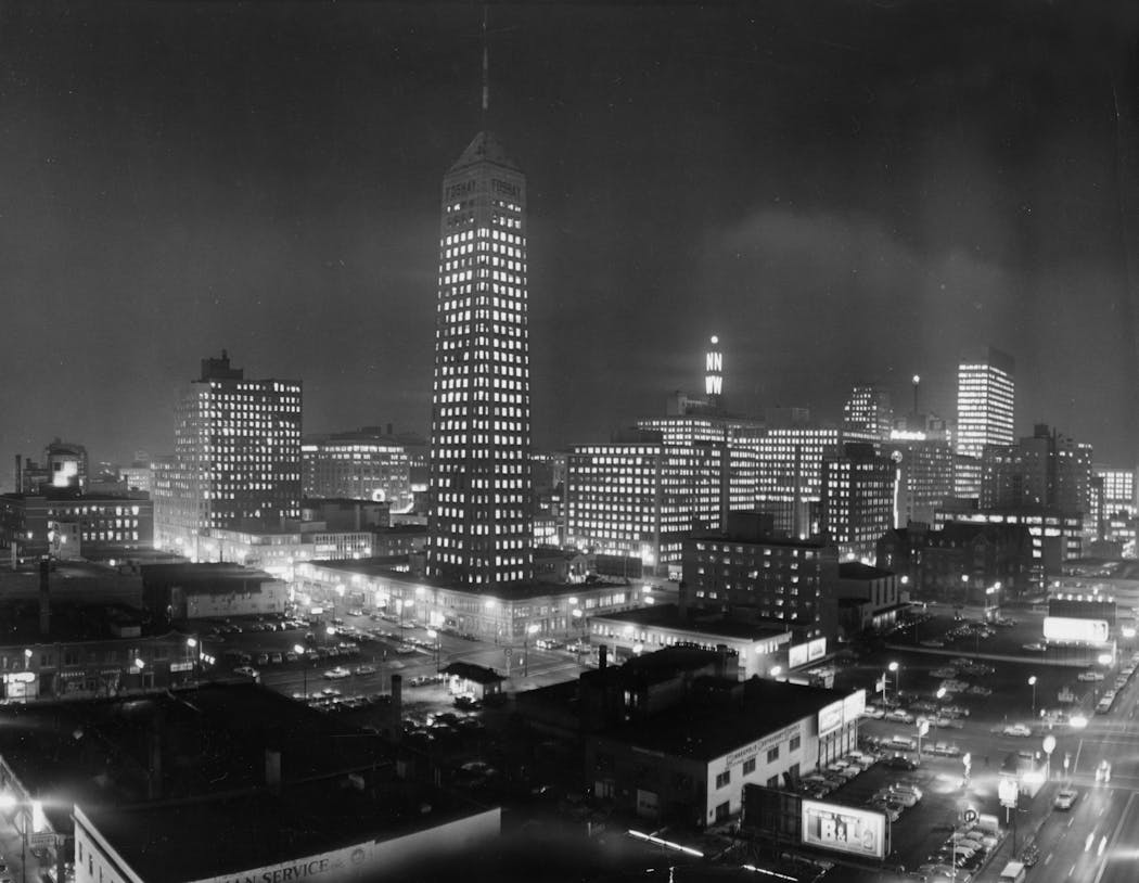 The Foshay tower dominated the Minneapolis skyline in November 1963.