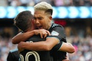 Emanuel Reynoso, right, and Wil Trapp want more celebrations at Allianz Field like this one in August.