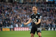 Wil Trapp reacted towards the fan section after midfielder Jonathan Gonzalez scored in the second half Sunday on MLS’s “Decision Day.” loons won