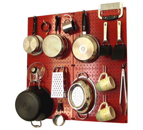 Wall Control offers a modular, metal pegboard system made to hold everything from small kitchen tools to beefy pots and pans.